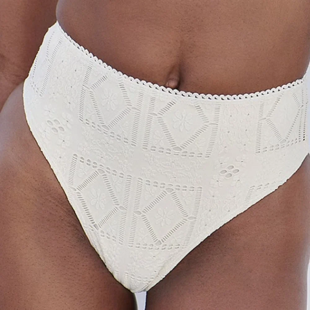 New! Frankie’s Bikinis Jenna High Waist Bikini Bottom in Angel Dust 31552
